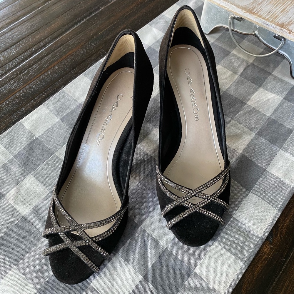 Caparros Eliza Suede Peep Toe